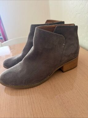 DV by Dolce Vita Taupe Suede Ankle Booties